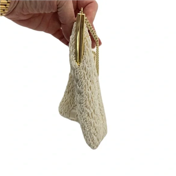 Vintage Hand Beaded Bag Ivory/Gold - Picture 14 of 14